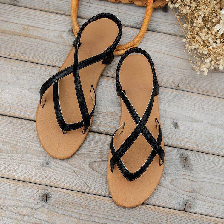 Leather Crisscross Sandals - Dapper Deluxe Fashion