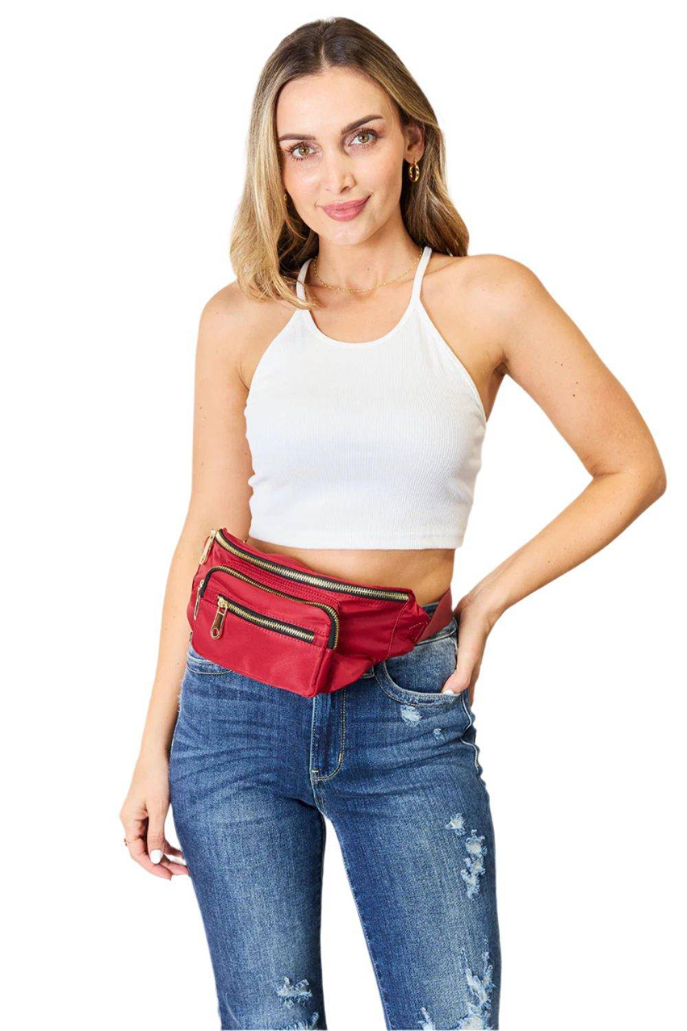 Triple Pocket Nylon Fanny Pack - Dapper Deluxe Fashion