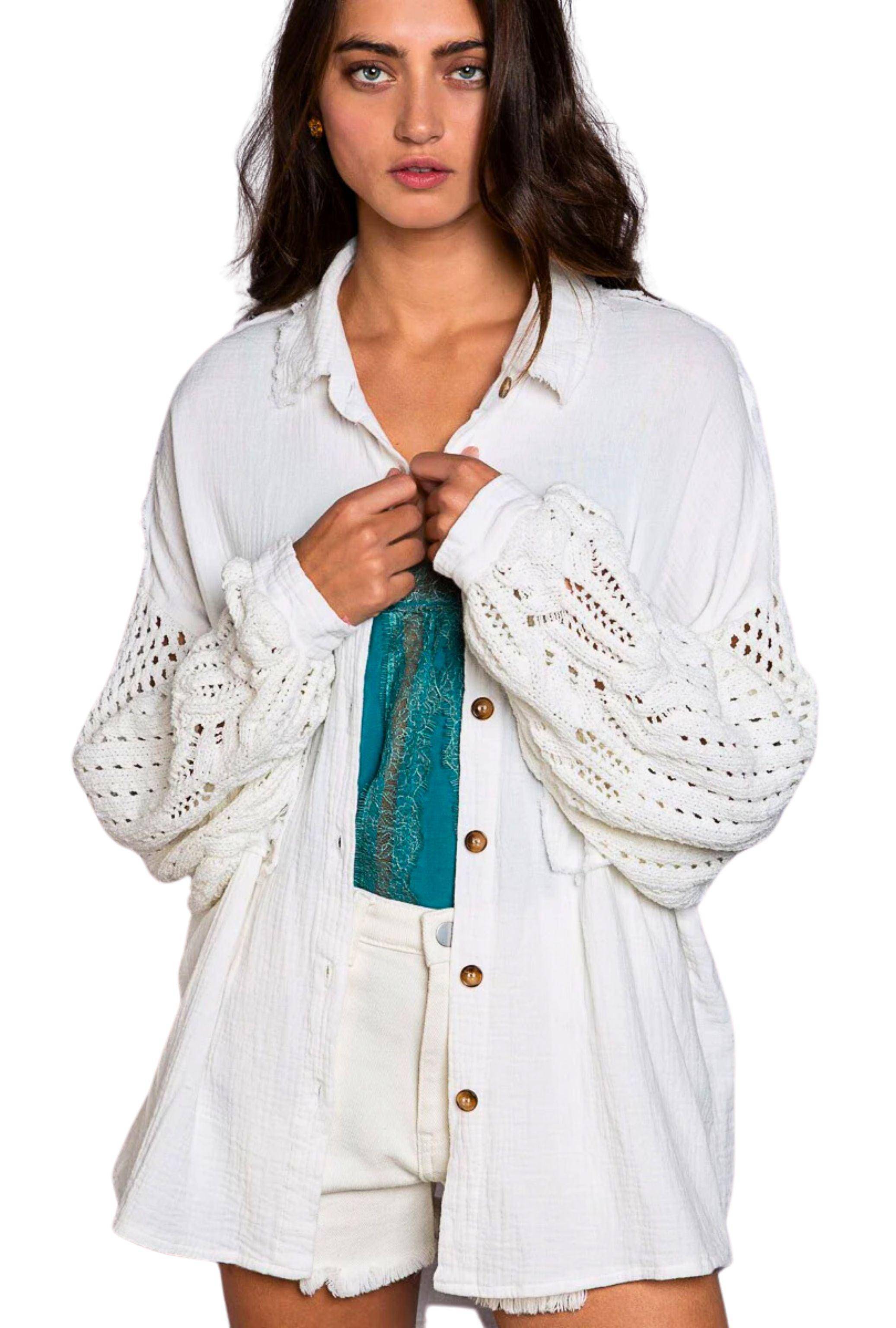 Western Oversized Button-Down Shirt - Dapper Deluxe Fashion