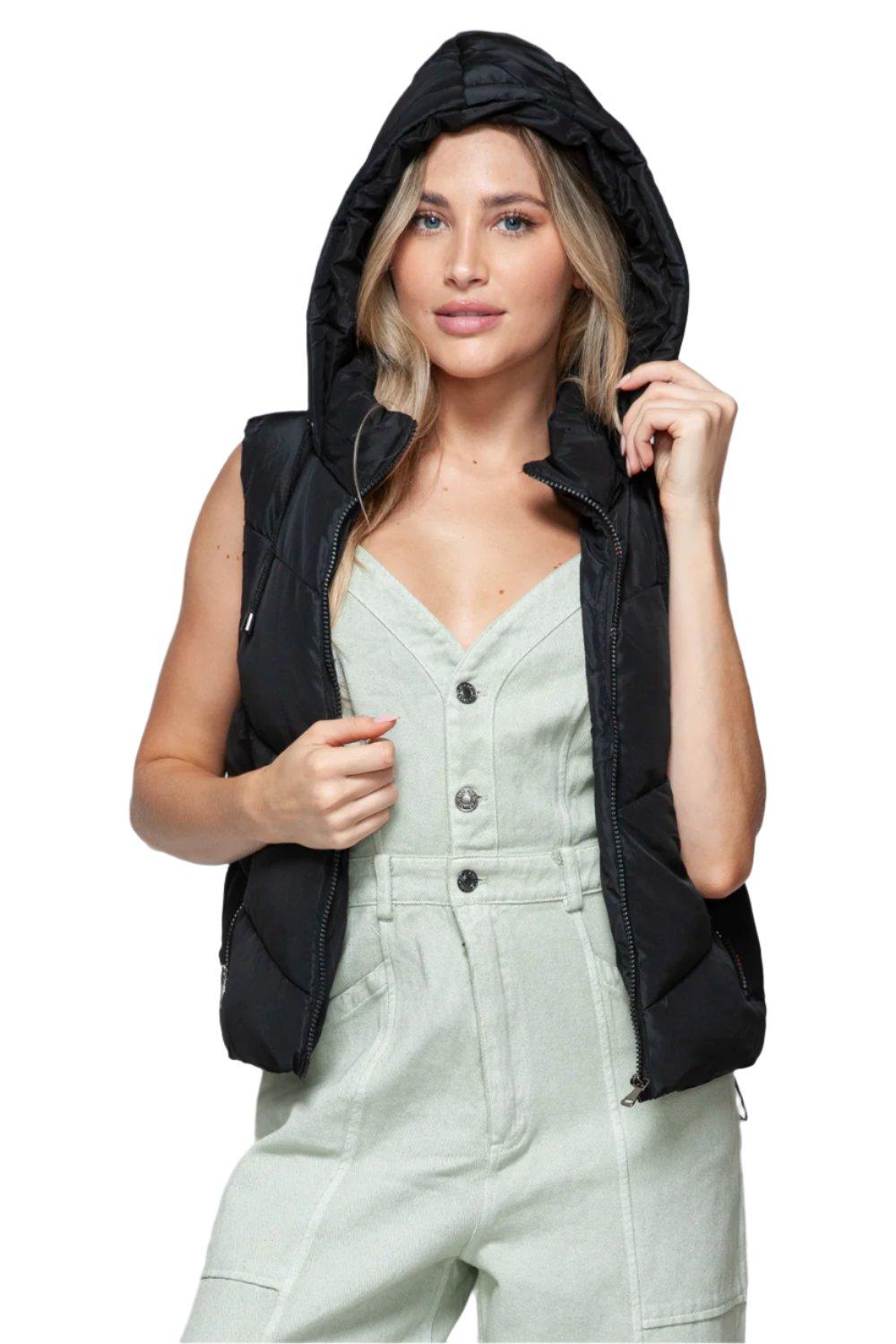 Anna Hooded Puffer Vest - Dapper Deluxe Fashion