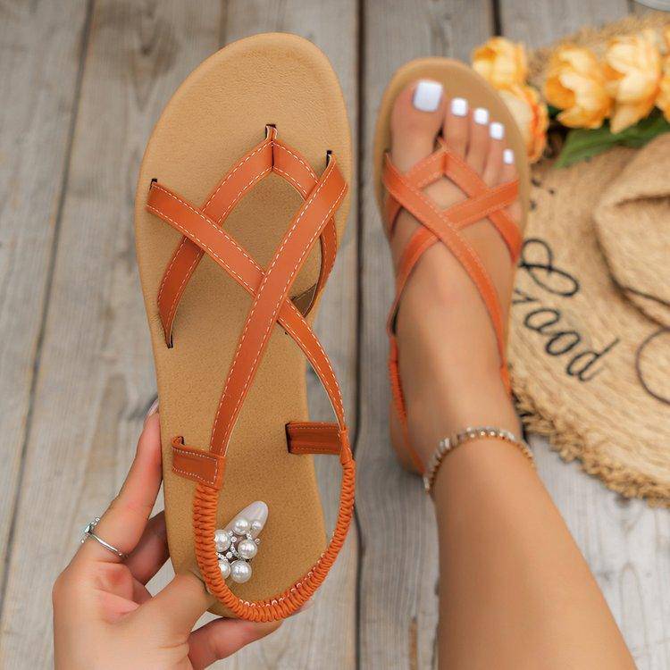 Leather Crisscross Sandals - Dapper Deluxe Fashion