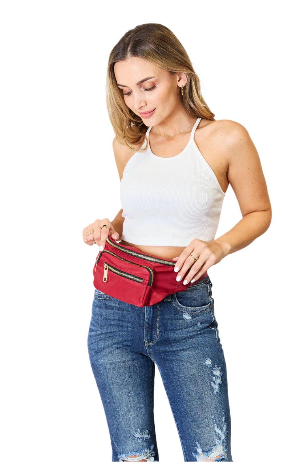 Triple Pocket Nylon Fanny Pack - Dapper Deluxe Fashion