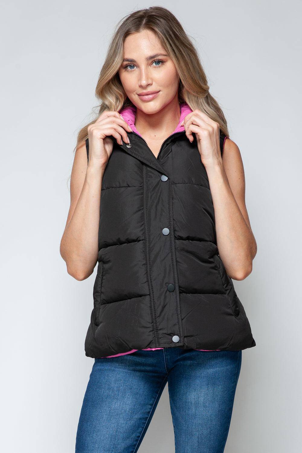 Serena Hooded Puffer Vest - Dapper Deluxe Fashion