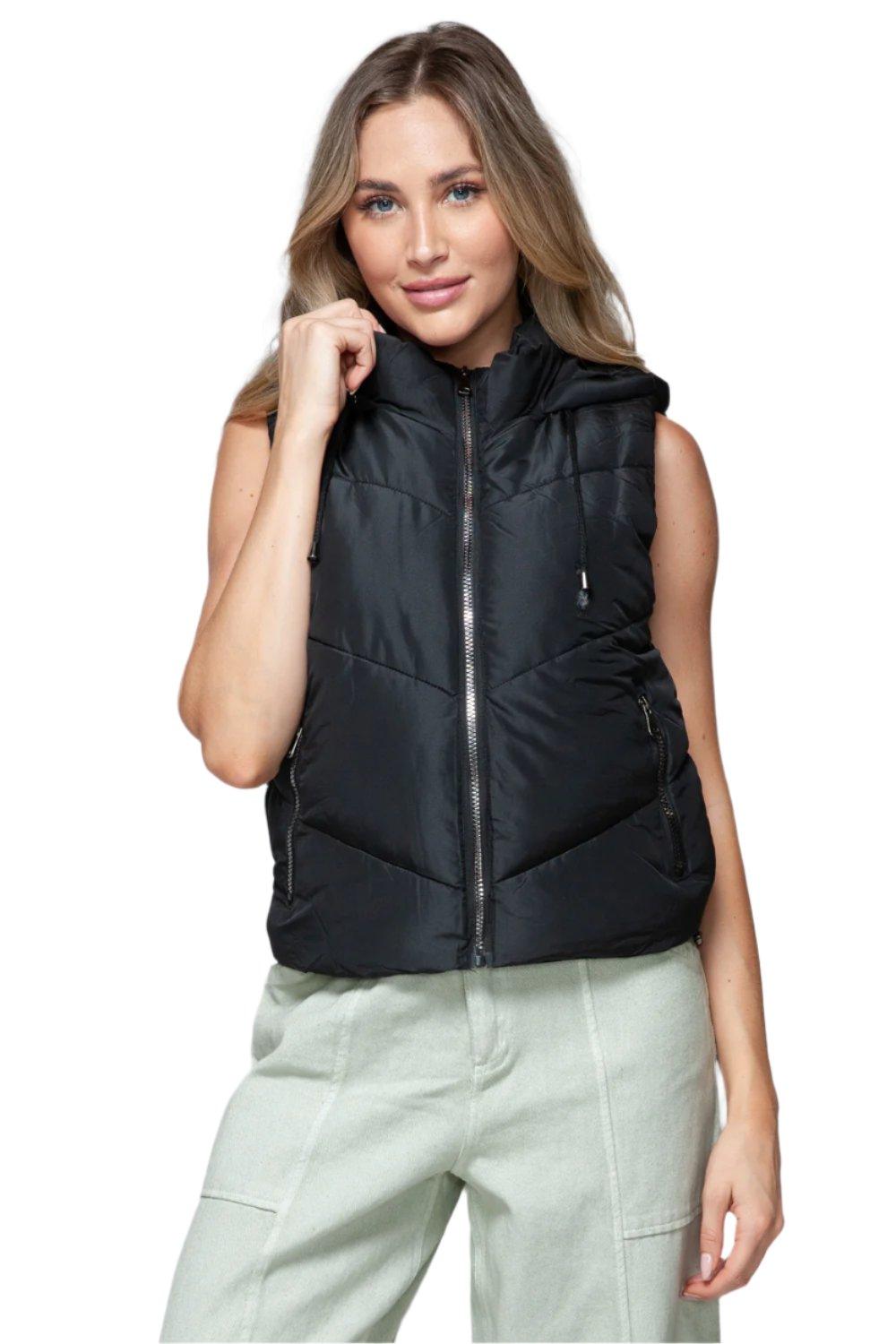 Anna Hooded Puffer Vest - Dapper Deluxe Fashion