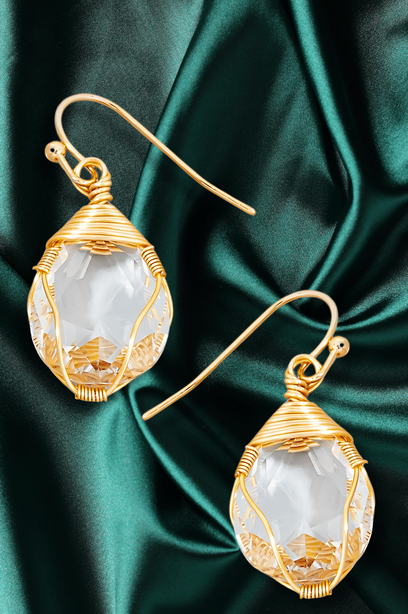 Stella Wrapped Gem Dangle Earrings - Dapper Deluxe Fashion