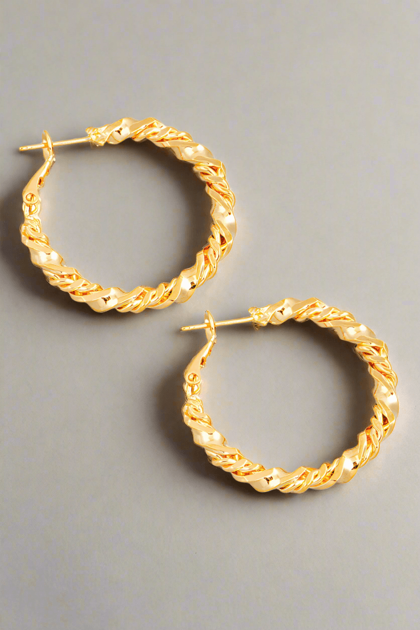 Gold Double Twist Hoop Earrings - Dapper Deluxe Fashion