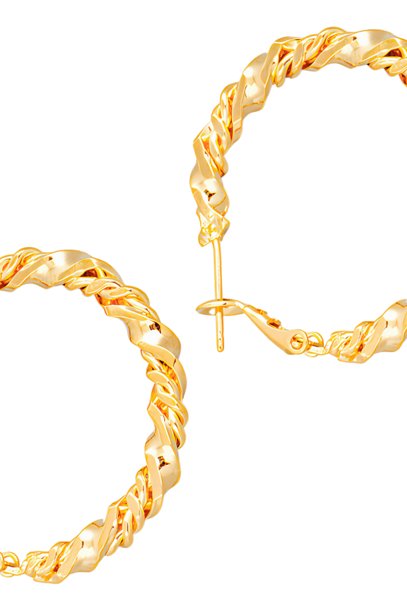 Gold Double Twist Hoop Earrings - Dapper Deluxe Fashion