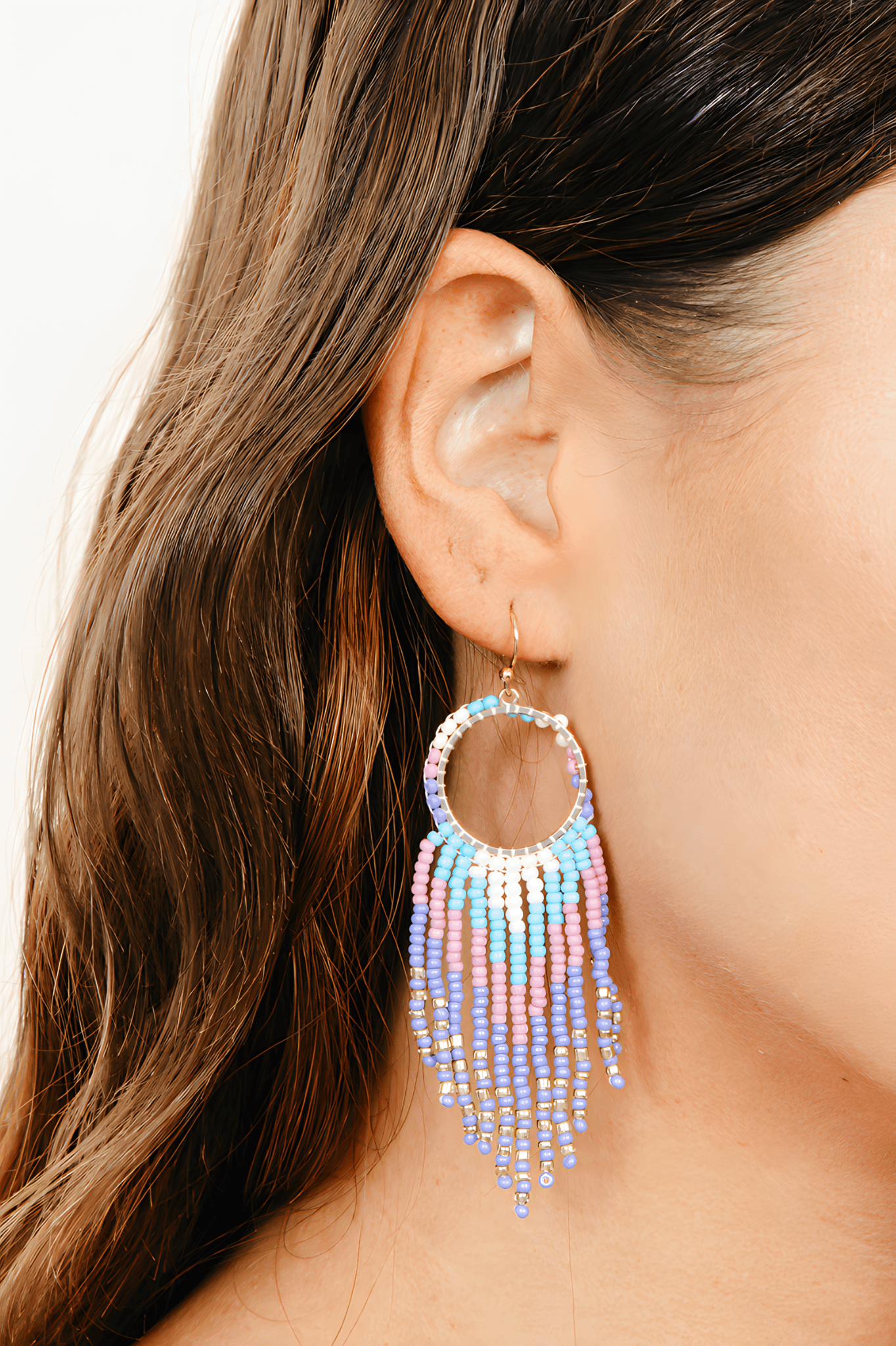 Flamingo Beaded Fringe Earrings - Dapper Deluxe Fashion