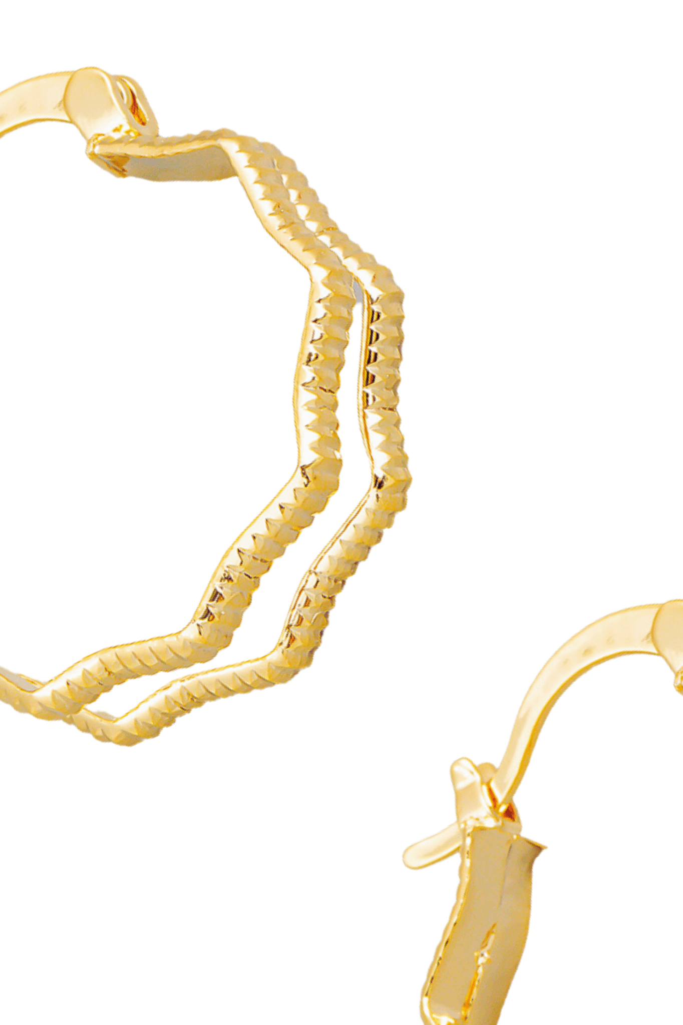 Gold Double Wavy Hoop Earrings - Dapper Deluxe Fashion