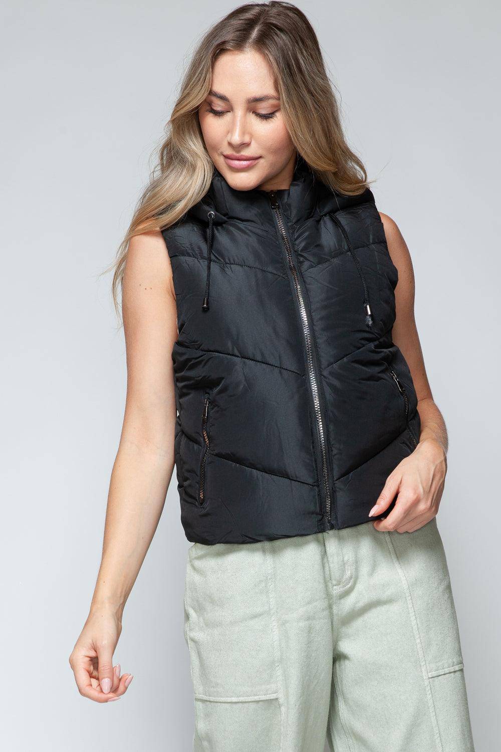 Anna Hooded Puffer Vest - Dapper Deluxe Fashion