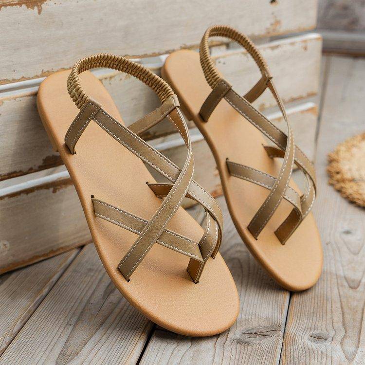 Leather Crisscross Sandals - Dapper Deluxe Fashion