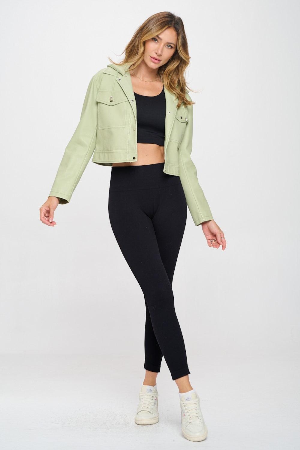 Marie Snap Down Cropped Hooded Jacket - Dapper Deluxe Fashion