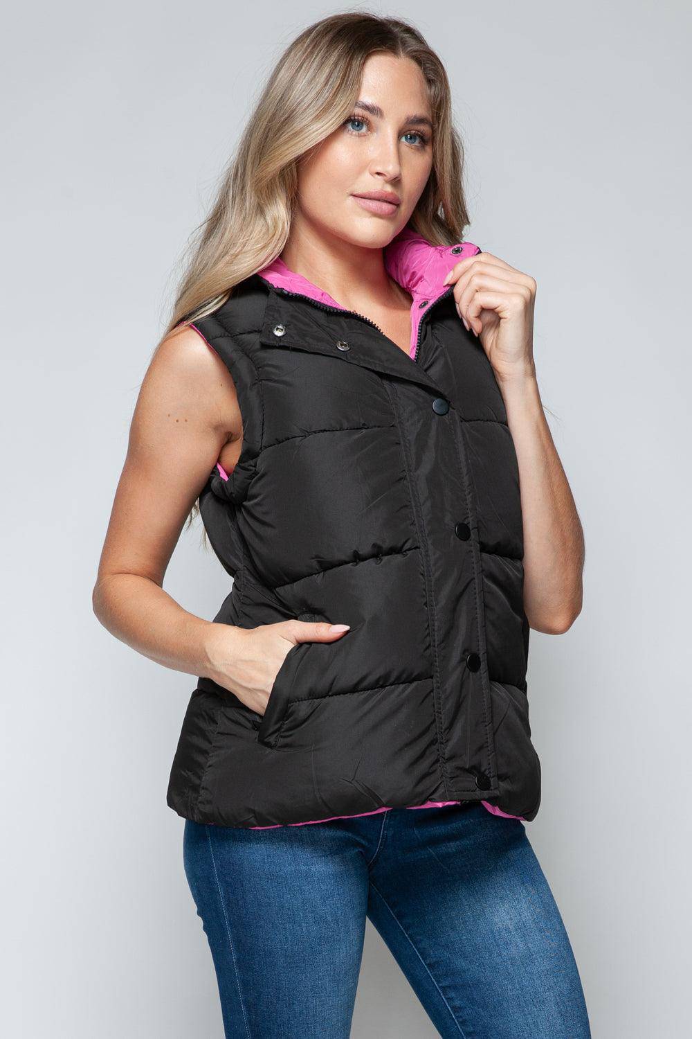 Serena Hooded Puffer Vest - Dapper Deluxe Fashion