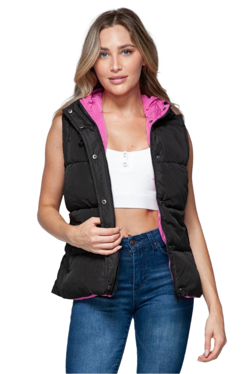 Serena Hooded Puffer Vest - Dapper Deluxe Fashion