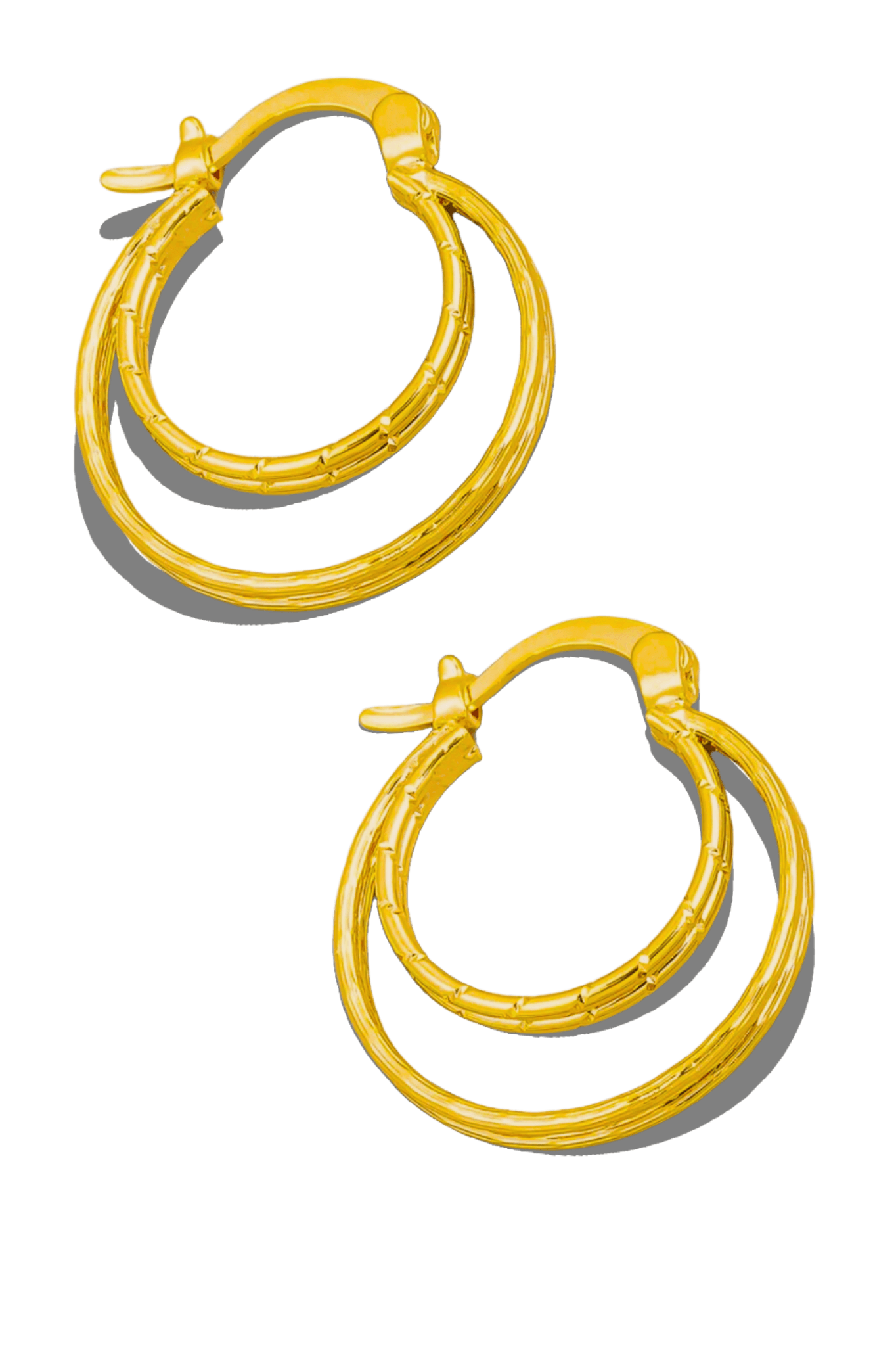 Gold Double Hoop Earrings - Dapper Deluxe Fashion