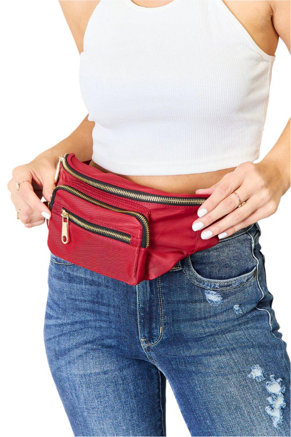 Triple Pocket Nylon Fanny Pack - Dapper Deluxe Fashion