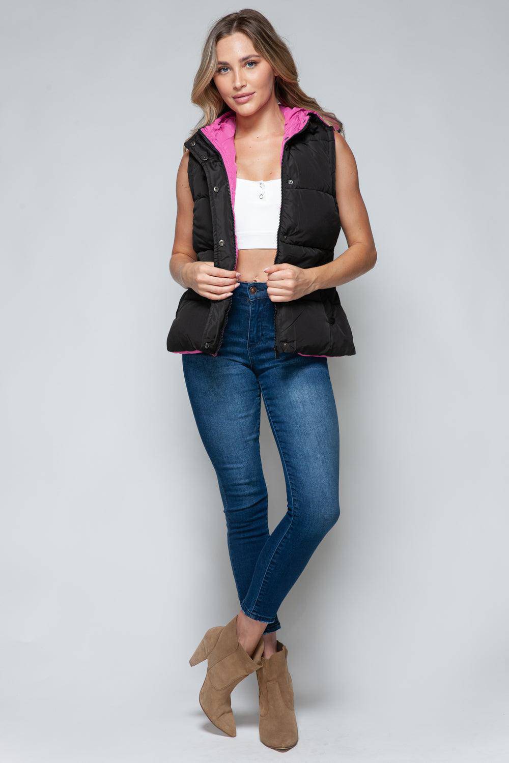 Serena Hooded Puffer Vest - Dapper Deluxe Fashion