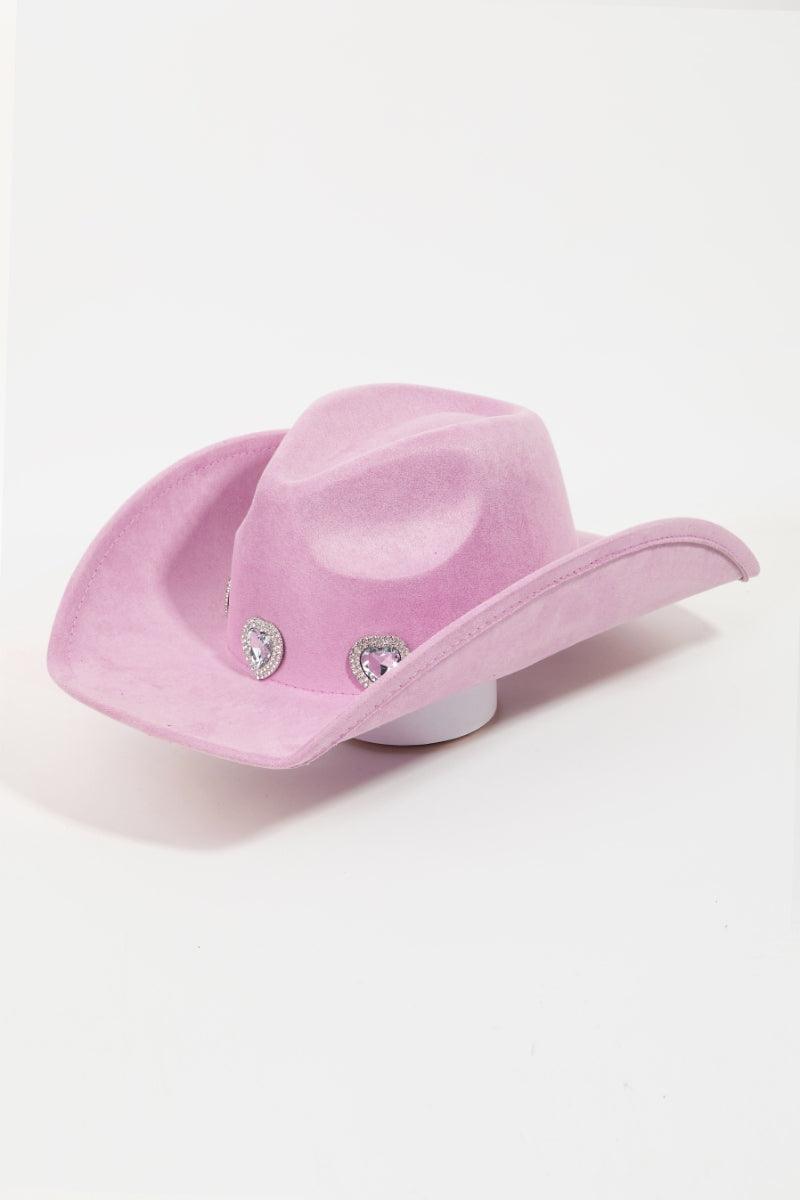 Rhinestone Pave Heart Cowboy Hat - Dapper Deluxe Fashion