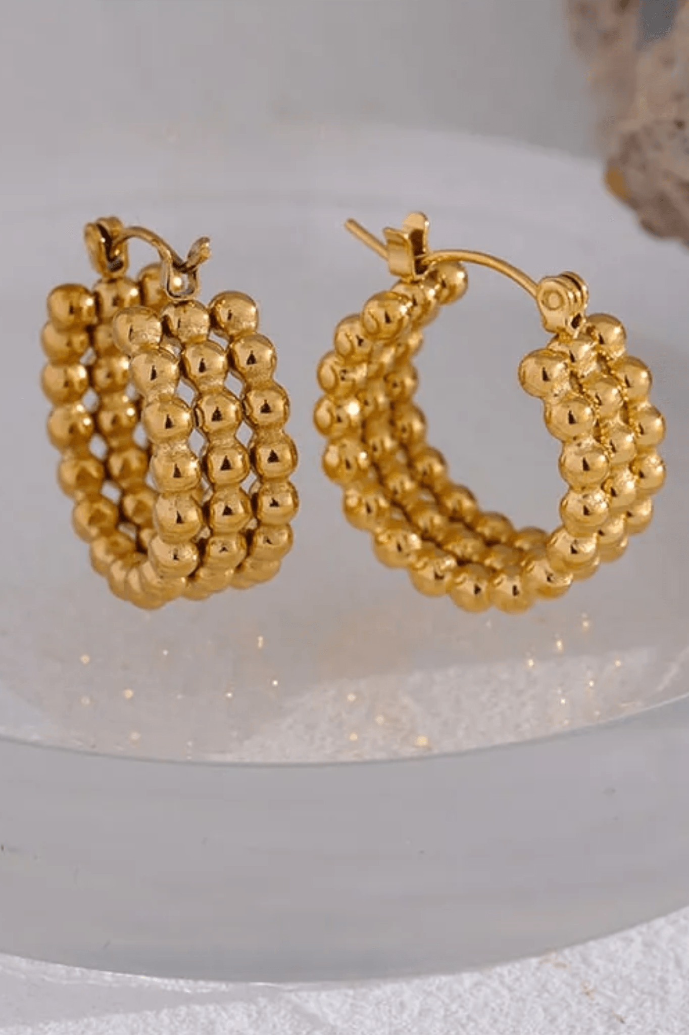 TriplePerla Mini Hoop Earrings - Dapper Deluxe Fashion