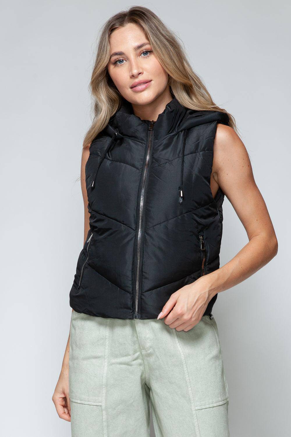 Anna Hooded Puffer Vest - Dapper Deluxe Fashion