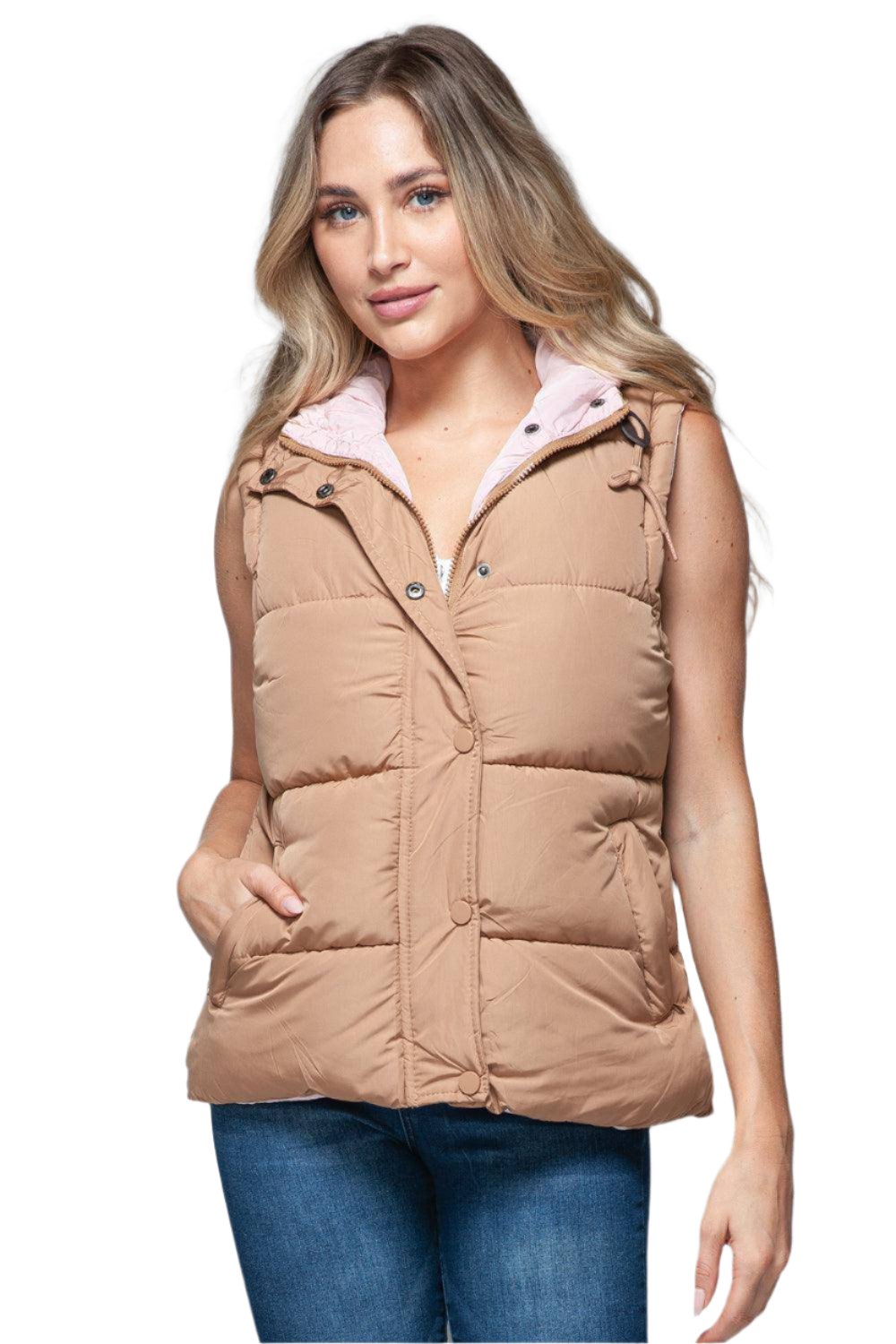 Alyssa Hooded Puffer Vest - Dapper Deluxe Fashion