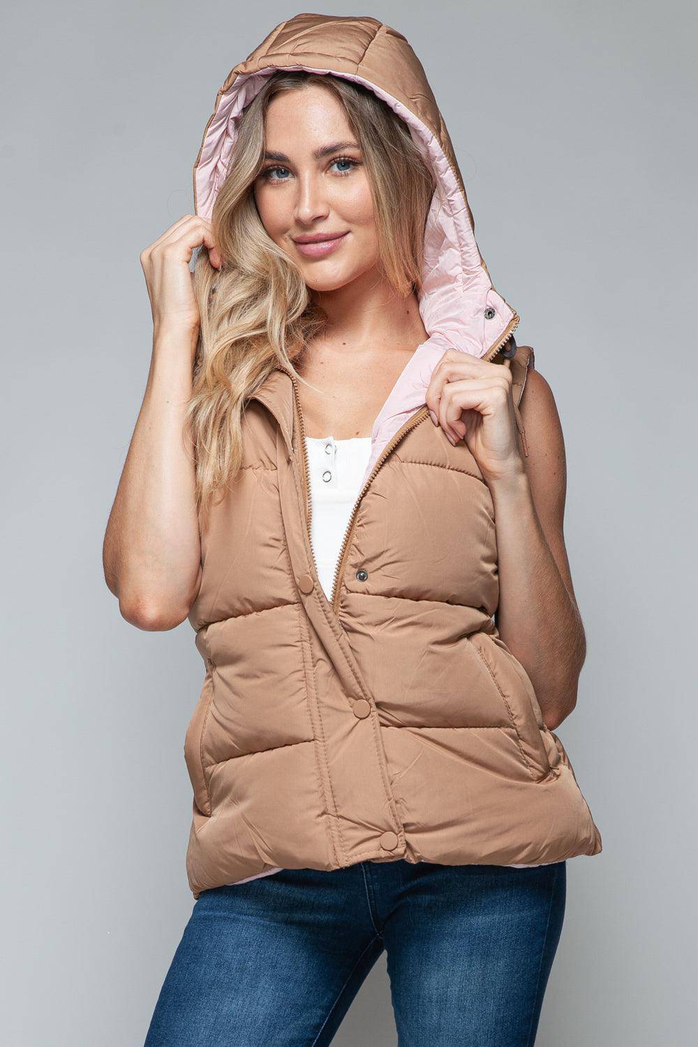 Alyssa Hooded Puffer Vest - Dapper Deluxe Fashion