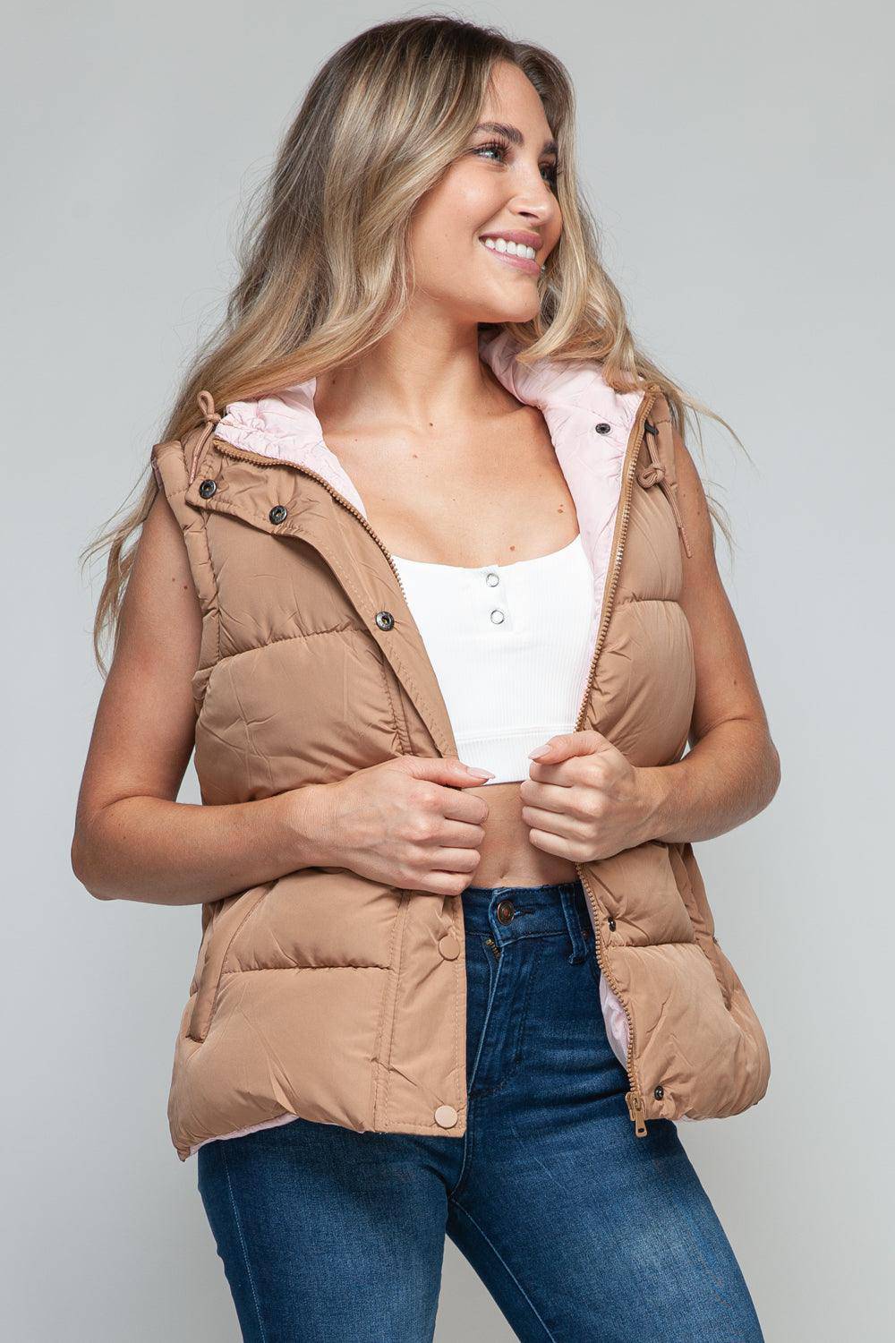 Alyssa Hooded Puffer Vest - Dapper Deluxe Fashion