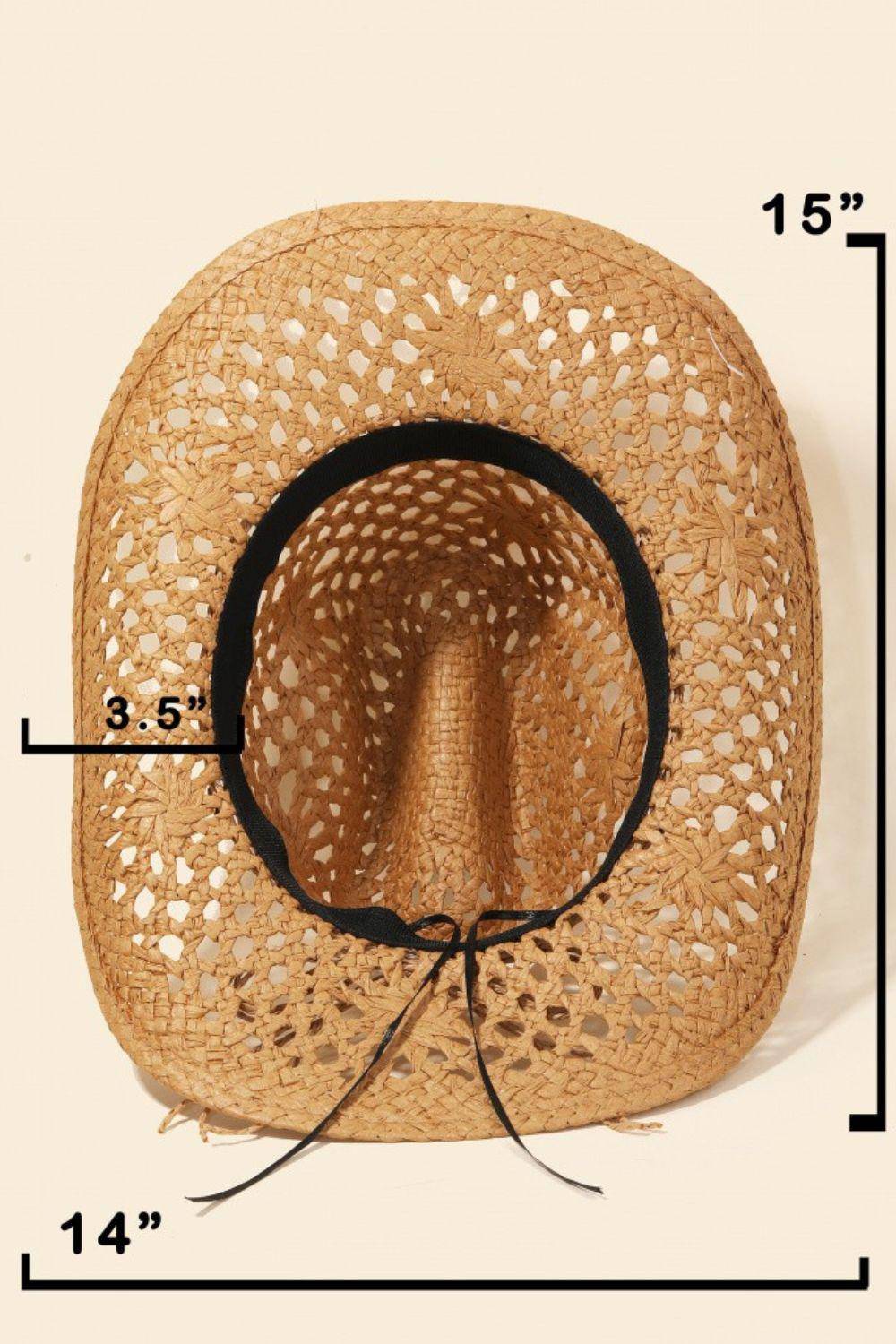 Straw Weave Rope Ribbon Cowboy Hat - Dapper Deluxe Fashion