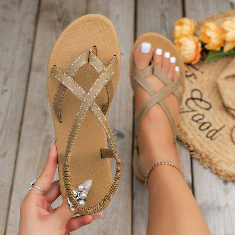 Leather Crisscross Sandals - Dapper Deluxe Fashion