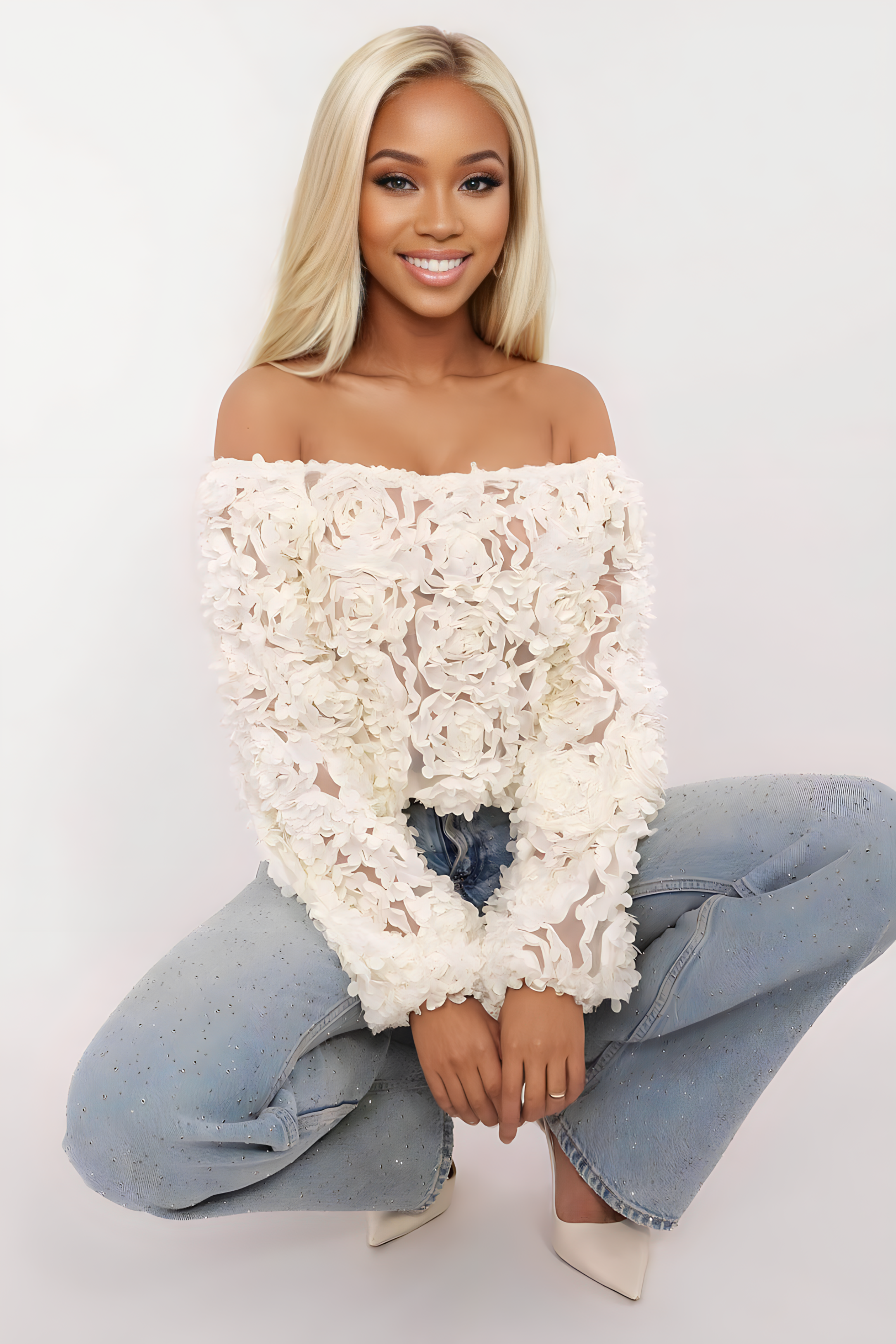 Eden Bloom Off-Shoulder Lace Blouse