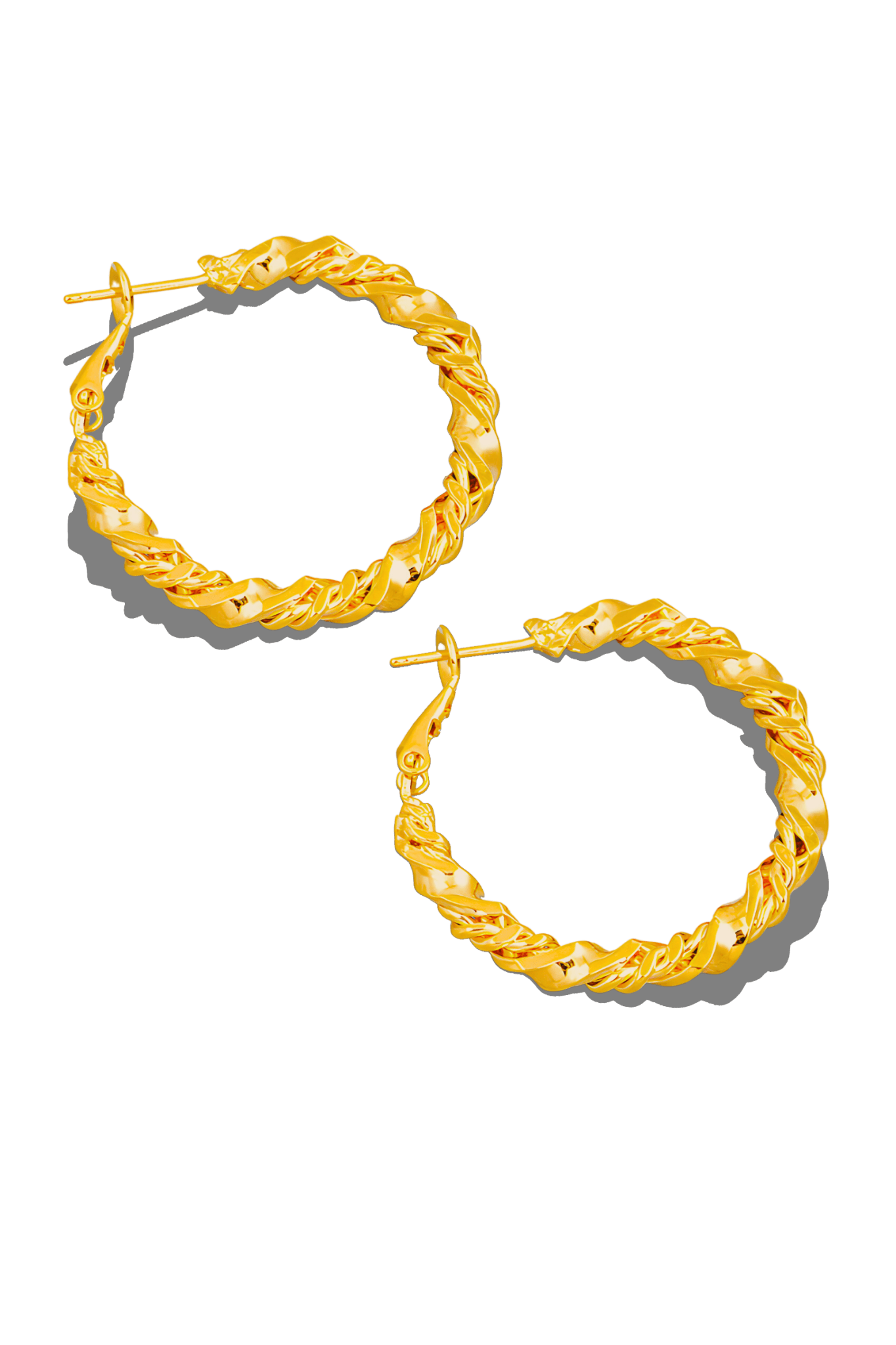 Gold Double Twist Hoop Earrings - Dapper Deluxe Fashion