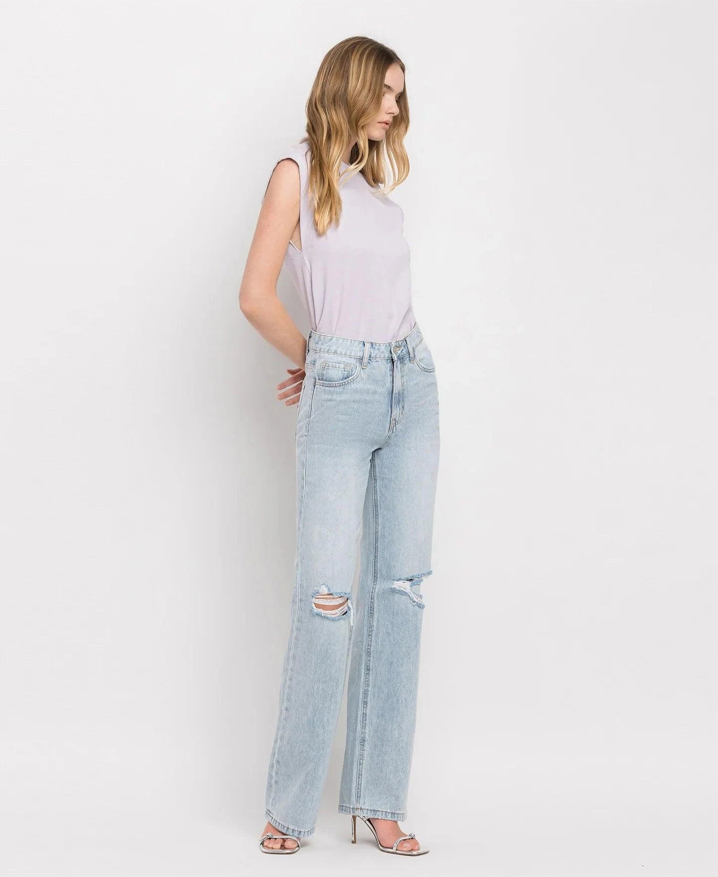 Vervet Super High Rise 90's Vintage Flare Jeans - Dapper Deluxe Fashion