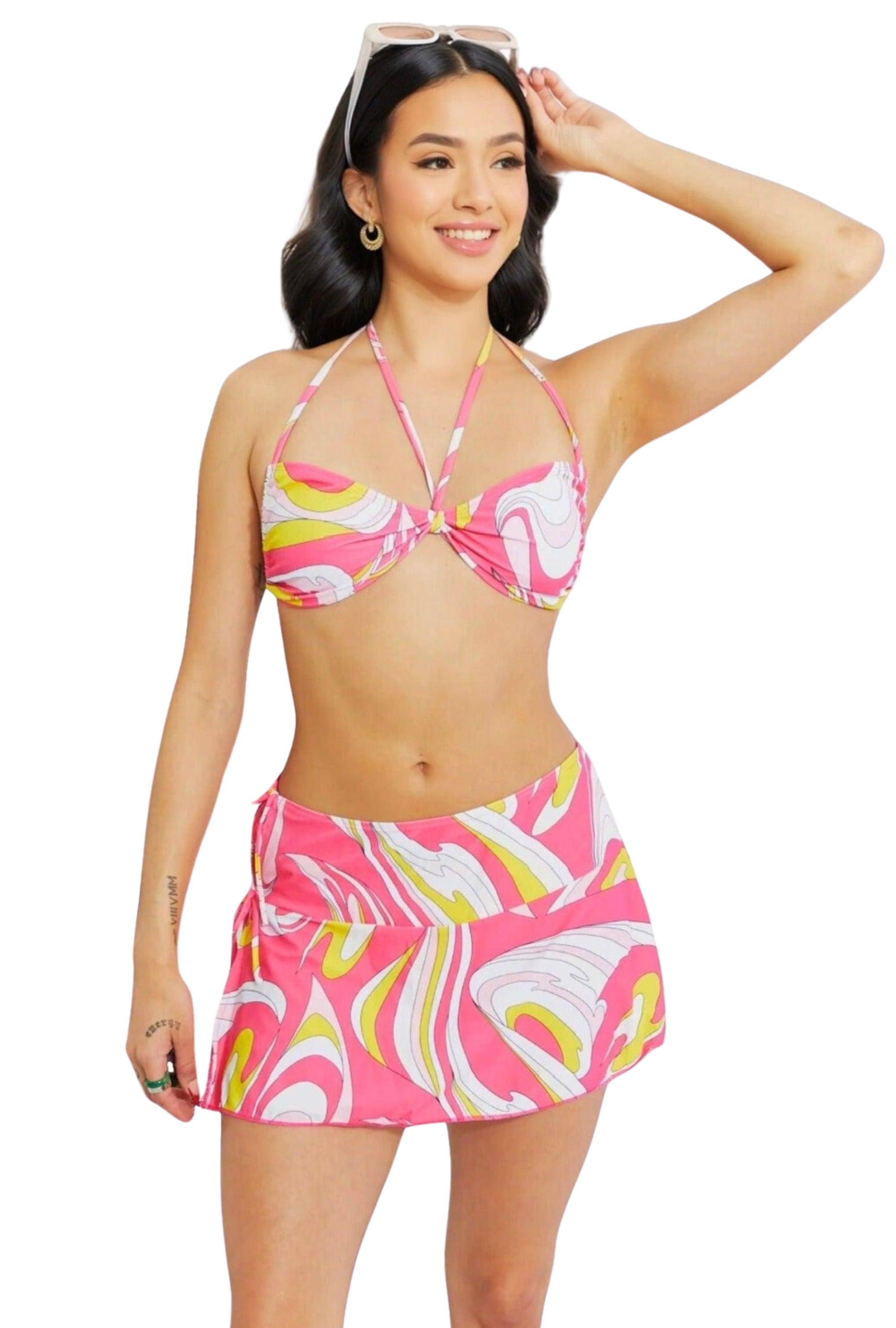 Barbie Sorbet Swirl Bikini and Skirt Set - Dapper Deluxe Fashion