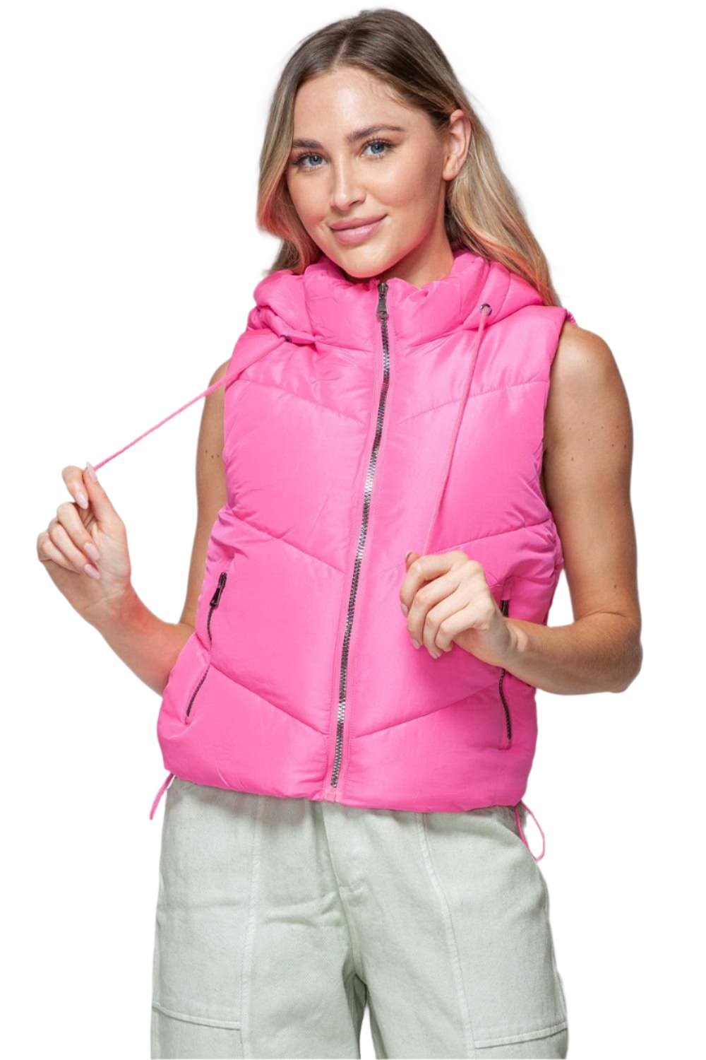 Barb Hooded Puffer Vest - Dapper Deluxe Fashion