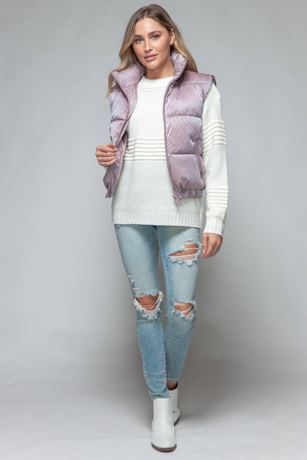 Diamond Fur Puffer Vest - Dapper Deluxe Fashion