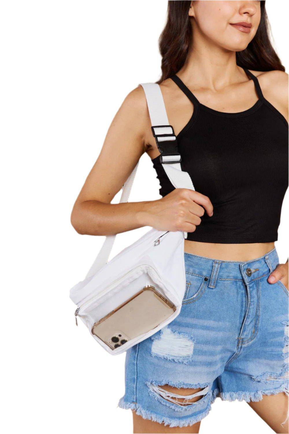 Clear Zipper Pocket Fanny Pack Bag - Dapper Deluxe Fashion