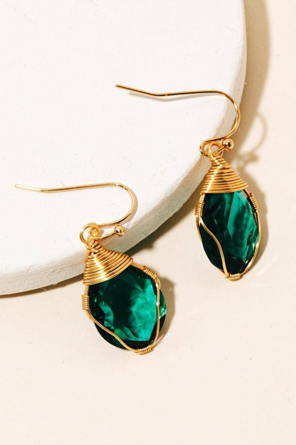 Stella Wrapped Gem Dangle Earrings - Dapper Deluxe Fashion