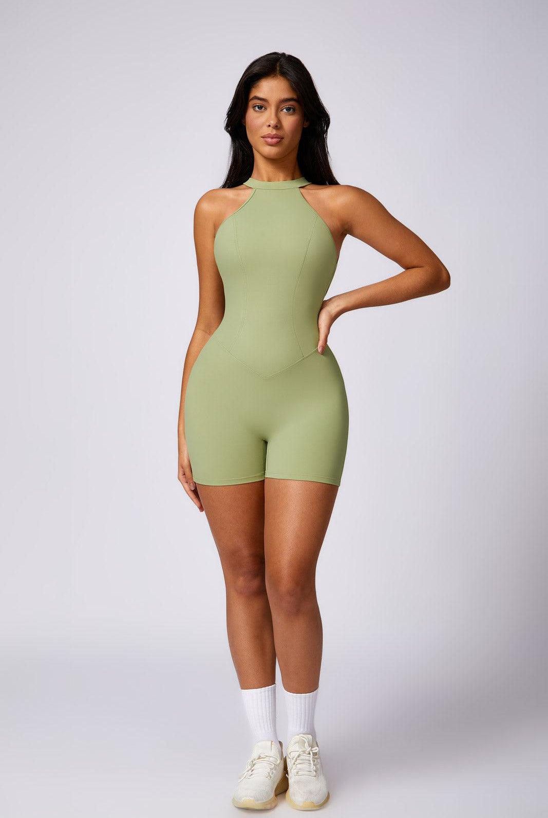 Alexis Sculpt Active Romper-Pistachio