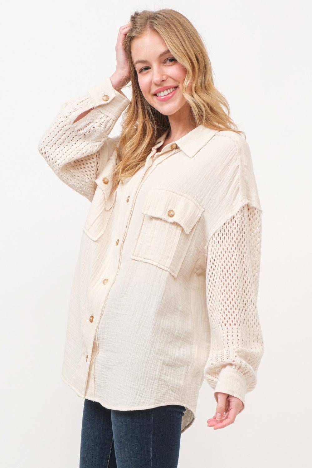 Western Oversized Button-Down Shirt - Dapper Deluxe Fashion