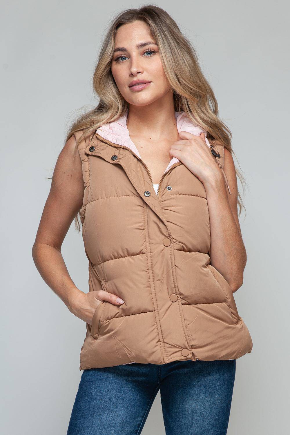 Alyssa Hooded Puffer Vest - Dapper Deluxe Fashion