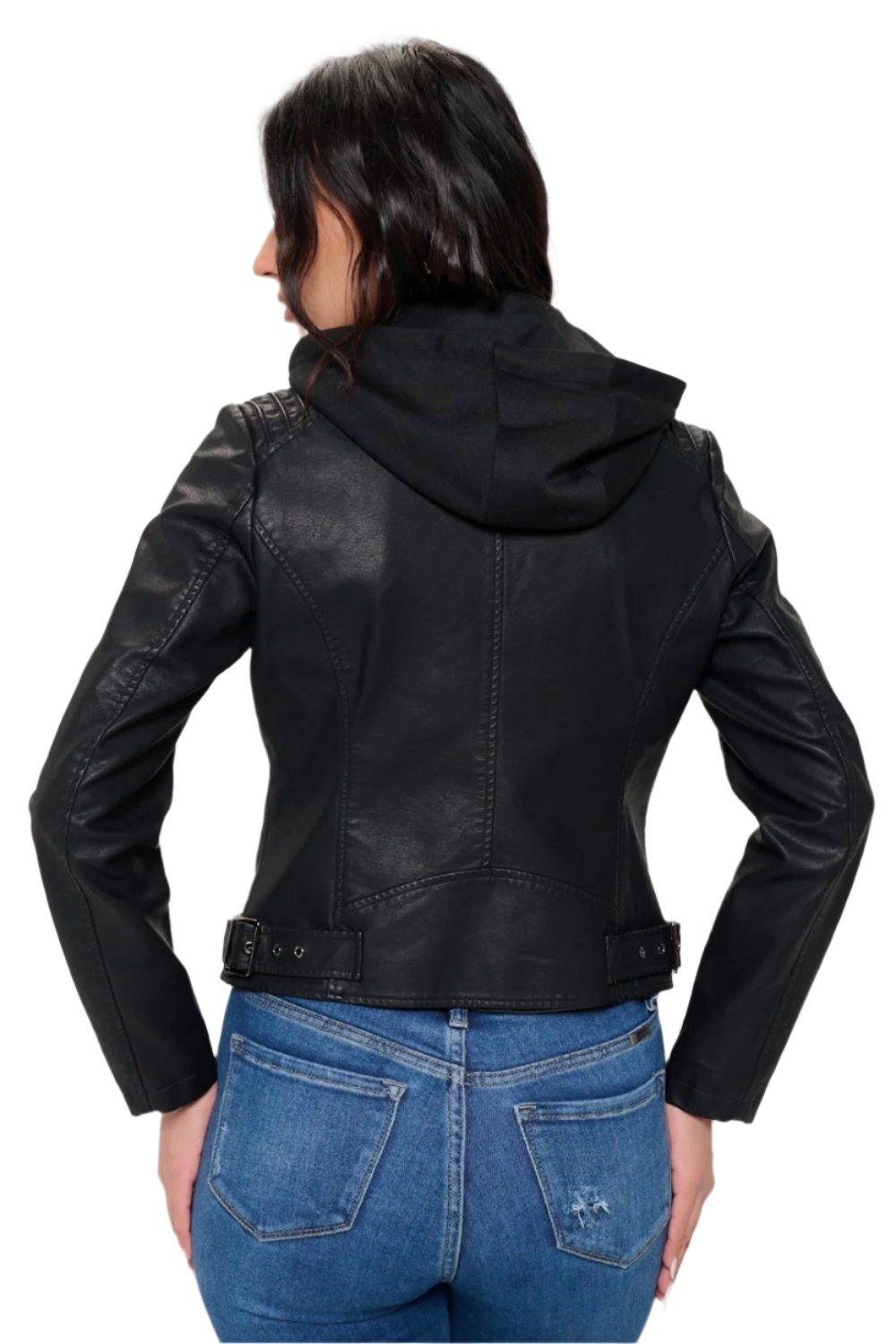 Lorenza Zip Up Hooded Jacket in Black - Dapper Deluxe Fashion