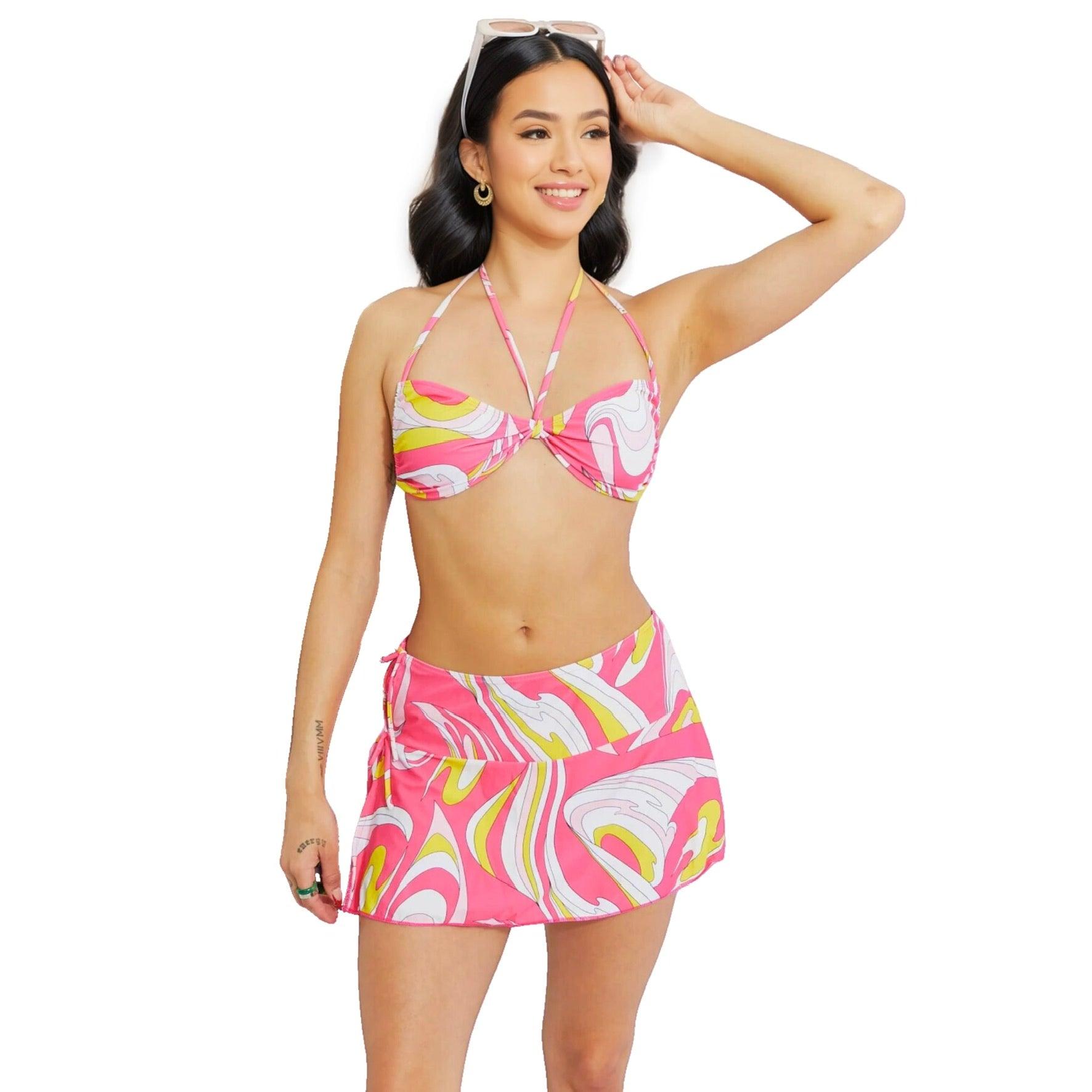 Barbie Sorbet Swirl Bikini and Skirt Set - Dapper Deluxe Fashion