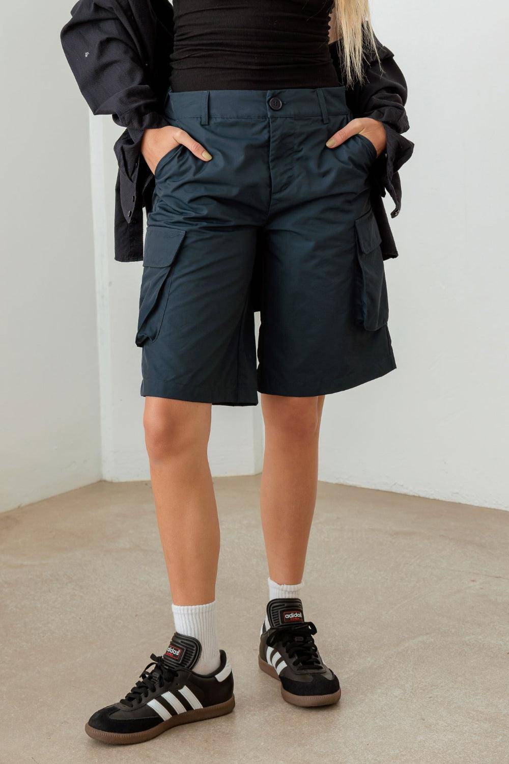 Le Lis Navy Cargo Bermuda Shorts - Dapper Deluxe Fashion