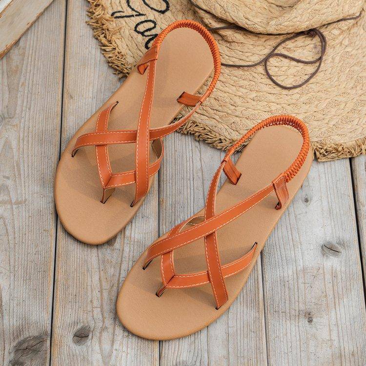 Leather Crisscross Sandals - Dapper Deluxe Fashion