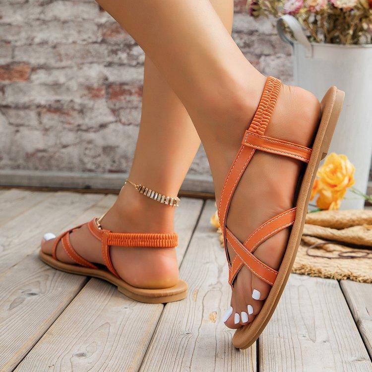 Leather Crisscross Sandals - Dapper Deluxe Fashion