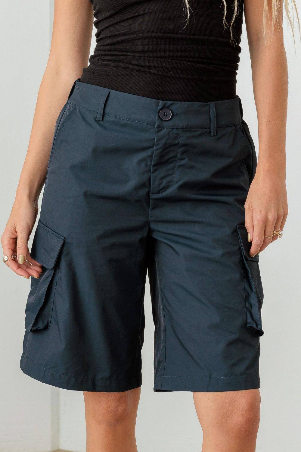 Le Lis Navy Cargo Bermuda Shorts - Dapper Deluxe Fashion