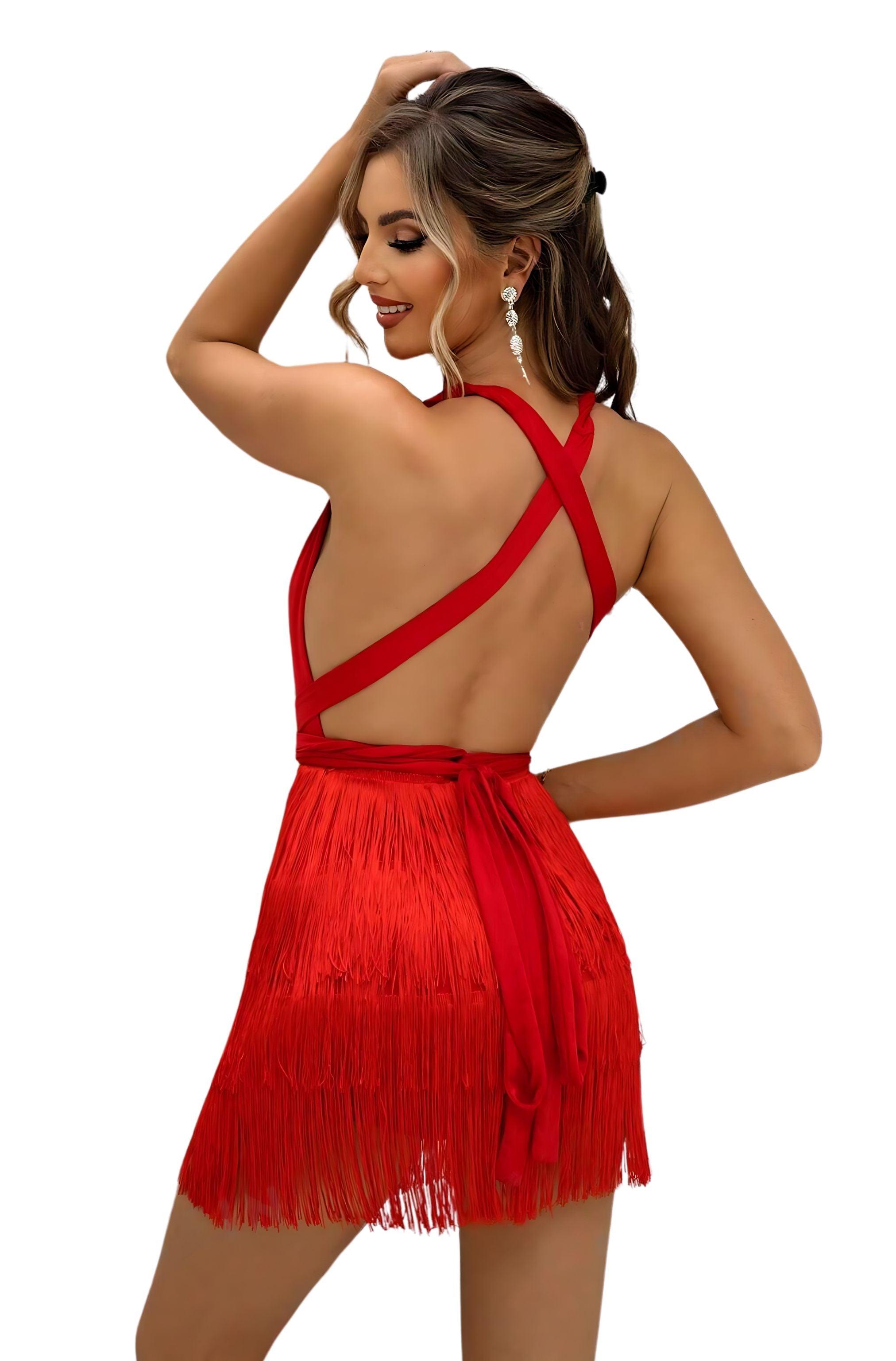 Clara Fringe Crisscross Romper - Dapper Deluxe Fashion