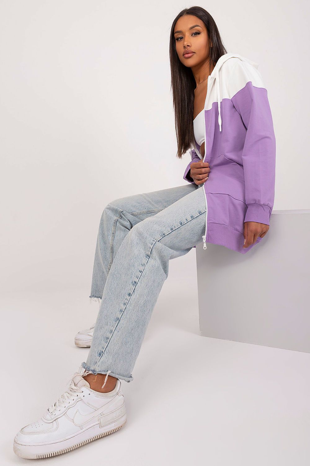 Color-Blocked Oversized-Purple