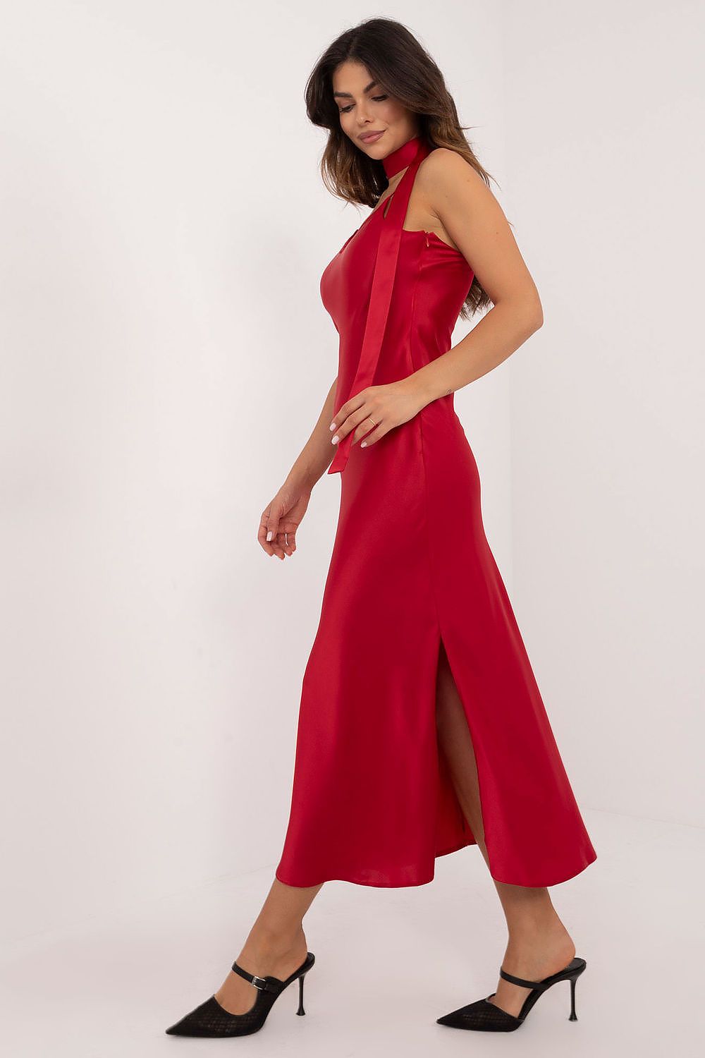 Satin Strut Midi Dress