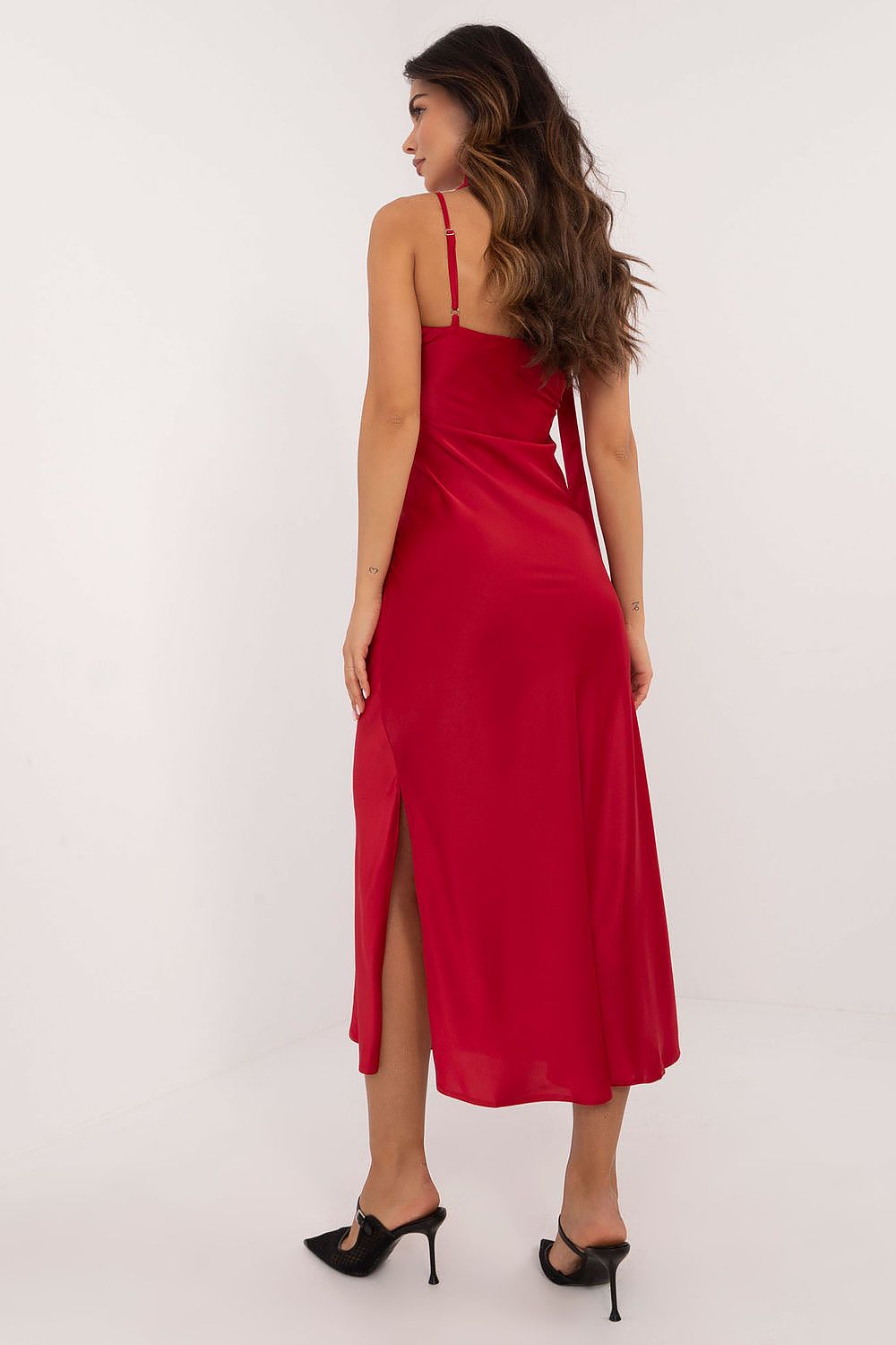 Satin Strut Midi Dress